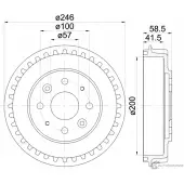 Тормозной барабан PAGID 98100 0287 61287 98100 0287 0 1 Kia Sephia (FA) 1 Седан 1.8 124 л.с. 1994 – 1996