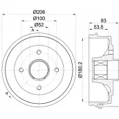 Тормозной барабан PAGID Renault Twingo 98100 0417 98100 0417 0 1 61420