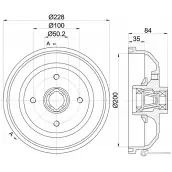 Тормозной барабан PAGID 61425 98100 0422 0 1 Opel Corsa (B) 2 Хэтчбек 1.3 (F08) 60 л.с. 1996 – 2002 98100 0422