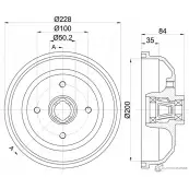 Тормозной барабан PAGID 98100 0423 Opel Corsa (B) 2 Хэтчбек 1.3 (F08) 60 л.с. 1996 – 2002 61426 98100 0423 0 1