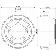 Тормозной барабан PAGID M9MS2 61469 LKT CJX7 1437030372