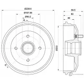 Тормозной барабан PAGID 98100 0190 62912 Ford Fiesta 4 (DX, J) 1995 – 2002 98100 0190 0 1