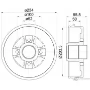 Тормозной барабан PAGID 98100 0196 0 1 98100 0196 62915 Renault Laguna (B56) 1 Хэтчбек 2.0 (B56C/H/N) 113 л.с. 1995 – 1996