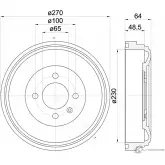 Тормозной барабан PAGID 98100 0120 0 1 63911 Volkswagen Golf 98100 0120