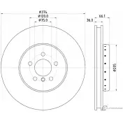 Тормозной диск PAGID Bmw 7 (F01, F02, F03, F04) 5 Седан 4.4 750 i xDrive 450 л.с. 2012 – 2015 98200 2660 0 1 65131 98200 2660