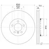 Тормозной диск PAGID Bmw 2 (F22) 1 Купе 3.0 M 235 i 320 л.с. 2014 – наст. время 98200 2649 0 1 65144 98200 2649