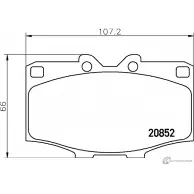 Тормозные колодки, дисковые, комплект PAGID T0882 2085 2 7069D137 Toyota Hilux (N140, 50, 60, 70) 6 Пикап 3.0 D (LN17. LN16. LN147. LN152) 88 л.с. 1997 – 2000