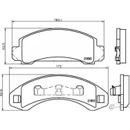 Тормозные колодки, дисковые, комплект PAGID T1159 218 30 21831 Ford Explorer 2 (EX, UN150) Внедорожник 4.0 V6 4WD 197 л.с. 2000 – 2001