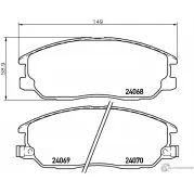 Тормозные колодки, дисковые, комплект PAGID 24069 T1362 2 4068 Kia Sorento (JC, BL) 1 Кроссовер 3.3 245 л.с. 2007 – 2008