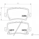 Тормозные колодки, дисковые, комплект PAGID 24 086 T1569 24518 1193395294