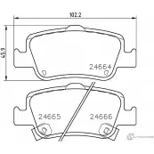 Тормозные колодки, дисковые, комплект PAGID T1727 24665 24 664 Toyota Corolla (E150) 10 Седан 1.8 Flex (ZZE142) 136 л.с. 2007 – 2011