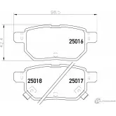 Тормозные колодки, дисковые, комплект PAGID 25016 25016 143 0 5 Toyota Matrix (E140) 2 Хэтчбек 2.4 (AZE14) 160 л.с. 2008 – 2014 T1921