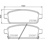 Тормозные колодки, дисковые, комплект PAGID T1956 250 96 Chevrolet Cruze 1 (J300) Седан 2.0 VCDi 166 л.с. 2012 – 2024 25097