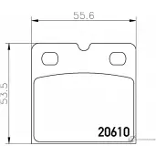 Тормозные колодки, комплект, дисковый стояночный тормоз PAGID 1193396334 T2028 20610 20610 090 0 4