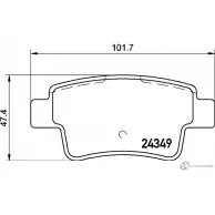 Тормозные колодки, дисковые, комплект PAGID T2066 24349 Opel Corsa (D) 4 Хэтчбек 1.6 T (L08. L68) 180 л.с. 2007 – 2014 24349 175 2 4