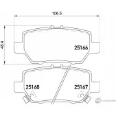 Тормозные колодки, дисковые, комплект PAGID T2068 25 166 25167 Honda Legend 4 (KB) Седан 3.7 VTEC V6 4WD (KB2) 295 л.с. 2008 – 2012