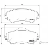 Тормозные колодки, дисковые, комплект PAGID 25221 T2075 252 20 1193396465