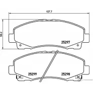 Тормозные колодки, дисковые, комплект PAGID 25298 25 297 T2101 Honda Ridgeline 1 (YK) Пикап