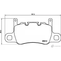 Тормозные колодки, дисковые, комплект PAGID 8963D1740 Porsche 911 (991) 5 Купе 3.8 GT3 475 л.с. 2013 – 2025 2 5512 T2356