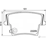 Тормозные колодки, дисковые, комплект PAGID 222 09 T2457 Dodge Charger 2 (LD) Седан 3.6 296 л.с. 2011 – 2014 7963D1057