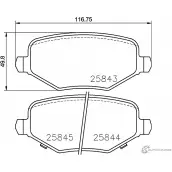 Тормозные колодки, дисковые, комплект PAGID T2469 2 5843 Dodge Grand Caravan 4 (RT) Фургон 3.6 Flex 287 л.с. 2011 – 2011 25844