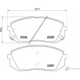 Тормозные колодки, дисковые, комплект PAGID 245 01 25205 T2705 Hyundai Sonata (LF) 7 Седан 2.0 Hybrid 204 л.с. 2015 – наст. время