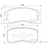 Тормозные колодки, дисковые, комплект PAGID 23498 Toyota Duet (M100) 1 Хэтчбек T3103 2 3497