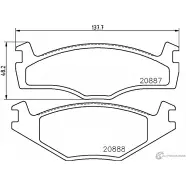 Тормозные колодки, дисковые, комплект PAGID Volkswagen Golf 3 (1H1) Хэтчбек 1.3 54 л.с. 1991 – 1992 20888 2088 7 T4154