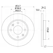 Тормозной диск DON PCD11042 5028740972154 Peugeot 206 1 (2AC) Хэтчбек 1.4 Feline Flex 82 л.с. 2006 – 2009 A0MGV 86