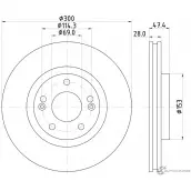 Тормозной диск DON 5028740979450 PCD14742 Hyundai Grandeur (HG) 5 Седан 2.4 GDI 190 л.с. 2011 – 2016 6B5LPO S