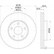 Тормозной диск DON 5028740983396 PCD15302 KO5F 9J1 Volvo V40 2 (526) Кросс Кантри T3 152 л.с. 2015 – 2019