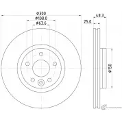 Тормозной диск DON PCD15792 5028740984256 GLD 7LL Volvo V40 2 (526) Кросс Кантри T3 152 л.с. 2015 – 2019