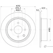 Тормозной диск DON Nissan Cube (Z12) 3 Хэтчбек 1.8 124 л.с. 2009 – 2025 BSO D3 5028740982252 PCD16102