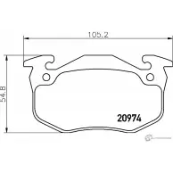 Тормозные колодки дисковые, комплект DON 20974 PCP1071 2097 3 Peugeot 206 1 (2EK) Универсал 1.6 Flex 110 л.с. 2005 – 2008