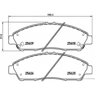 Тормозные колодки дисковые, комплект DON Honda Pilot 2 (YF4) 2009 – 2015 PCP1521 25609 25 608