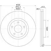 Тормозной диск NISSHINBO 1437029859 31 YBB ND2057K