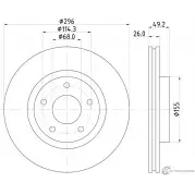 Тормозной диск NISSHINBO Nissan Teana (J33) 3 Седан 2.5 (L33) 173 л.с. 2013 – наст. время ND2058K 7 RKQG