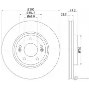 Тормозной диск NISSHINBO Hyundai Grandeur (HG) 5 Седан 3.0 LPG 235 л.с. 2011 – 2011 ND6011K 4260480931522 LDRE ZW
