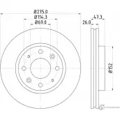 Тормозной диск NISSHINBO Kia Spectra (LD) 2 1996 – 2004 4260480926726 ND6019 UZ5EH8 I