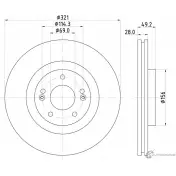 Тормозной диск NISSHINBO Kia Sorento (XM) 2 Кроссовер 3.5 276 л.с. 2009 – 2015 4260480932796 ND6052K TUAX9 X