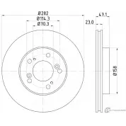 Тормозной диск NISSHINBO Acura RL 1 (KA) 1995 – 2004 4260480929772 ND8021 OMPN 8G