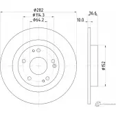 Тормозной диск NISSHINBO ECB YYR ND8040K Honda Civic 10 (FC) Седан 1.0 iVTEC (FC9) 126 л.с. 2018 – 2025