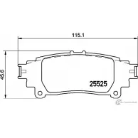 Тормозные колодки дисковые, комплект NISSHINBO 25 525 8841D1391 NP1105 Lexus GS (L10) 4 Седан 3.5 450h (GRL10. GWL10) 343 л.с. 2012 – 2024