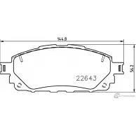 Тормозные колодки дисковые, комплект NISSHINBO 9JW91U Toyota Hilux (AN120, 30) 8 Пикап 2.7 (TGN111. TGN121. TGN136) 165 л.с. 2015 – 2024 2264 3 NP1132