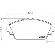 Тормозные колодки дисковые, комплект NISSHINBO 230 95 R9EVUP NP2054 1194846553