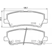 Тормозные колодки дисковые, комплект NISSHINBO NP5085 4POB5 TA Ford Mustang 6 (CZG, S550) Купе 5.0 V8 Bullitt 460 л.с. 2018 – 2020