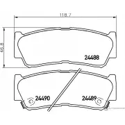 Тормозные колодки дисковые, комплект NISSHINBO 2 4488 NP6011 Hyundai Santa Fe (CM) 2 Кроссовер 2.2 CRDi 4x4 197 л.с. 2009 – 2012 24489