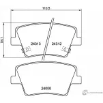 Тормозные колодки дисковые, комплект NISSHINBO NP6161 4 D80A Hyundai Santa Fe (TM) 4 Кроссовер 3.5 MPI AWD 249 л.с. 2019 – 2025