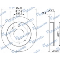 Тормозной диск MANDO MBC030007 0 3J91 Hyundai Atos (MX, FF) 1 Хэтчбек 1.1 58 л.с. 2003 – 2008