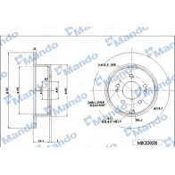 Тормозной диск MANDO Hyundai Santa Fe (CM) 2 Кроссовер 2.2 CRDi 4x4 155 л.с. 2006 – 2009 LN2JX L MBC030036